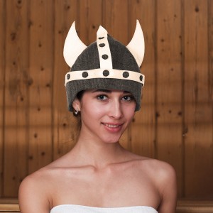 Sauna Hat Viking Model 100% Wool Felt Sauna Hat Sauna Hat Felt for Men and Women, Viking