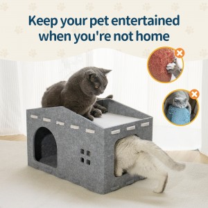Eco-friendly Acoustic Panel Cat Cave – Felt Cat Bed House, New Design Warm Durable Pet Nest for Indoor Pets