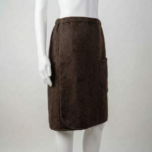 Unisex Wool Sauna Wrap Skirt – Velcro Bath Skirt with Pocket for Sauna Room, Customizable Colors, Men & Women Spa Bath Robe