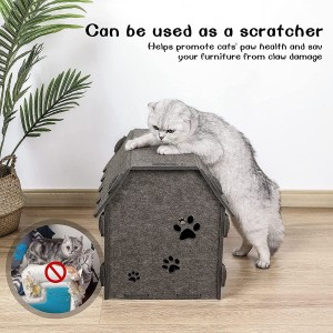 Eco-friendly Acoustic Felt Panel Cat Bed – New Design Cute Cat Cave, Durable Warm Pet House for Cats & Puppies