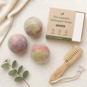 Wholesale Handmade Shaped Household Cleaning Tools & Accessories Natural Reusable Laundry White Woolen Felt Dryer Ball