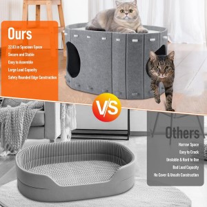 Multi Color Acoustic Panel Cat Cave – Acoustic Felt Cat Bed, Durable Cozy Popular Pet House for Indoor Pets