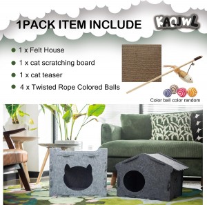 Durable Acoustic Felt Cat Cave – New Acoustic Panel Cat Bed, Eco-friendly Cute Pet House for Indoor Cats & Dogs