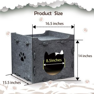 Multi Color Acoustic Felt Cat Bed – Acoustic Panel Cat Cave, Warm Cozy Popular Pet House for Indoor Cats
