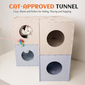 Multi Color Acoustic Felt Panel Cat Bed – Popular Cat Cave House, Eco-friendly Durable Pet Bed for Indoor Pet Supplies