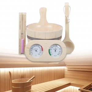 Direct Manufacturer New Popular Sauna Sets Sauna Accessory Sets Spa Bucket Sand Timer 4 Piece