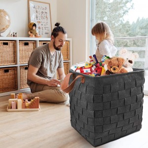 Eco-friendly Polyester Felt Laundry Basket For Laundry Organizer