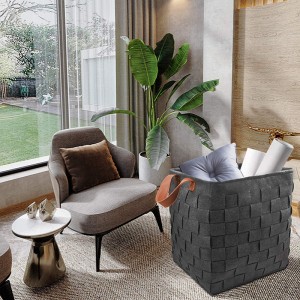 Eco-friendly Polyester Felt Laundry Basket For Laundry Organizer