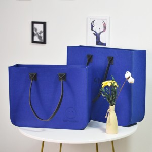 Custom color women bags felt shoulder bag tote felt handbag felt shopping bag