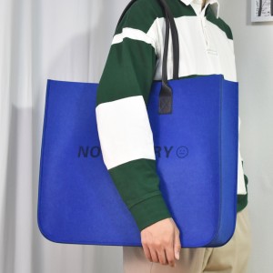 Custom color women bags felt shoulder bag tote felt handbag fashionable felt shopping bag