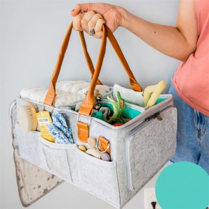 Multi-functional Diaper Tote Bag Felt Baby Caddy Nappy Changing Diapers Bag