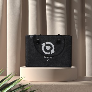 Luxury High Grade Felt Fabric Tote Bag With Handles Custom Logo Recycle Durable Felt Cloth Handbag Gift Shopping Bag
