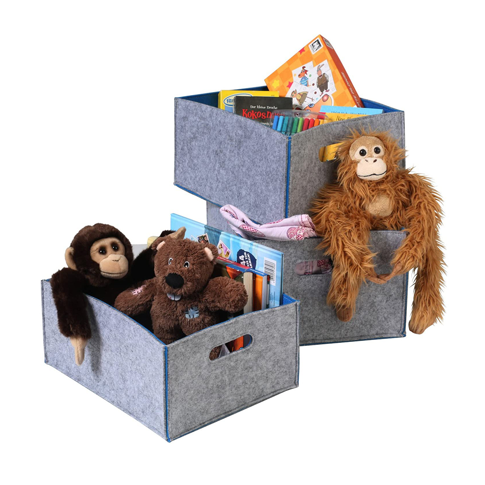 storage baskets Felt Foldable Cube bin Shelf Bins Organizer Felt box for Kids Toys Magazine Books Clothes for Office Bedroom Featured Image
