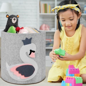 swan felt animals fabric felting kids bag storage box toy organizer storage baskets