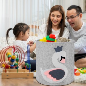 swan felt animals fabric felting kids bag storage box toy organizer storage baskets