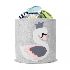 swan felt animals fabric felting kids bag storage box toy organizer storage baskets