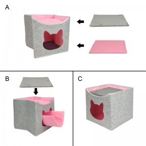 Cat Bed House Felt Cat Cave