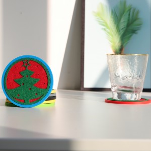 Christmas Decorations Red Felt Coasters