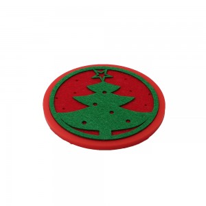 Christmas Decorations Red Felt Coasters