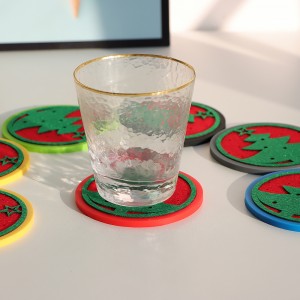 Christmas Decorations Red Felt Coasters