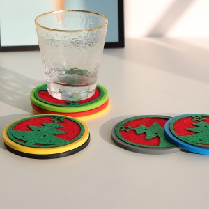 Christmas Decorations Red Felt Coasters