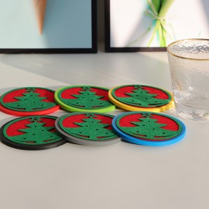 Christmas Decorations Red Felt Coasters