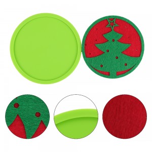 Christmas Decorations Red Felt Coasters