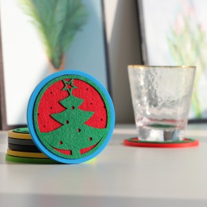 Christmas Decorations Red Felt Coasters