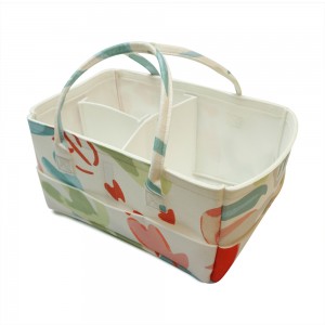 Portable Foldable Durable Baby Diaper Caddy Felt Storage Basket Bag For Changing Table