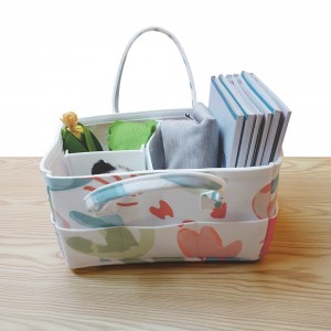 Portable Foldable Durable Baby Diaper Caddy Felt Storage Basket Bag For Changing Table