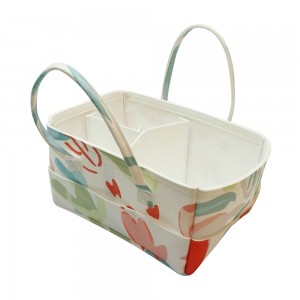 Portable Foldable Durable Baby Diaper Caddy Felt Storage Basket Bag For Changing Table