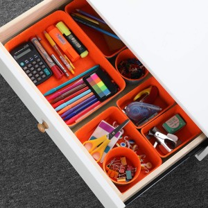 Custom felt office storage bin box