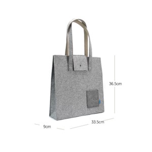 Fashionable Eco- friendly simple design shopping tote bag felt hand bag for women