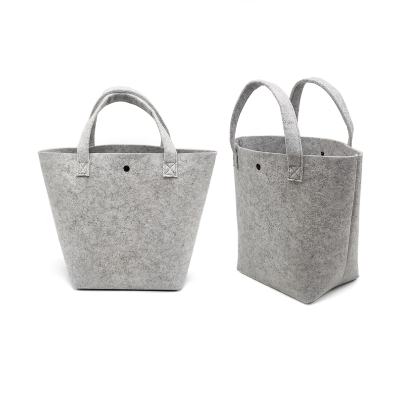 Grey Cottage Bag / Large Felt Tote Bag / Felt Laundry Basket / 