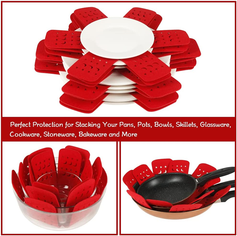 Anti-Slip Pot Dividers Felt Pot and Pan Protectors with Stars and Moons Featured Image