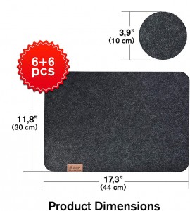 Wholesale Felt placemat mug coaster set 4 mm thick felt table place mat