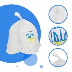 High quality sheep wool felt sauna hat Russian Banya sauna hat with customer embroidery