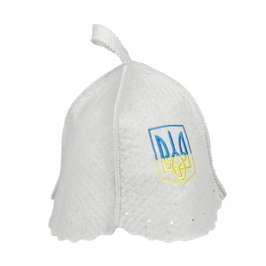 High quality sheep wool felt sauna hat Russian Banya sauna hat with customer embroidery