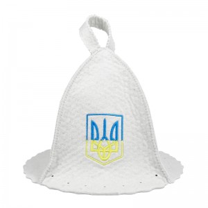 High quality sheep wool felt sauna hat Russian Banya sauna hat with customer embroidery