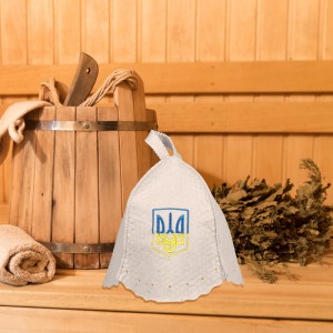 High quality sheep wool felt sauna hat Russian Banya sauna hat with customer embroidery