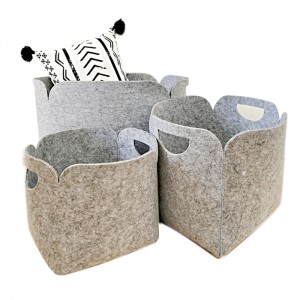 Drawers Nature Felt with Handles for Home Office Foldable Storage Basket