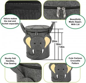 Kids Toys Storage Bin Felt Storage Basket with Lid
