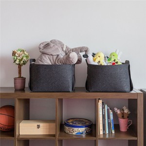 Collapsible felt storage organizer bin