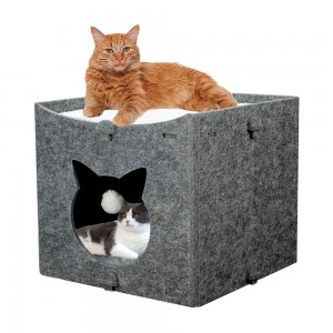 Multi Color Acoustic Felt Cat Bed – Acoustic Panel Cat Cave, Warm Cozy Popular Pet House for Indoor Cats
