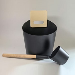 Aluminum Sauna Bucket Ladle Sauna Thermometer and Hygrometer Accessories for Sauna Room
