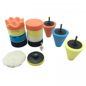 14pcs foam and wool polishing pad kits