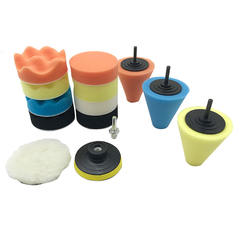 Foam Drill Polishing Cone Ball Pads Kit Car Hub Waxing Buffing Wheel  Polisher 3