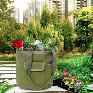 Indoor outdoor strong durable and reusable gardening tools kit round bag