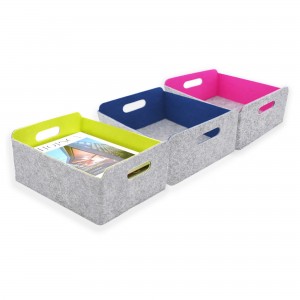 FELT  customized  material storage  felt 3 pcs basket bin set