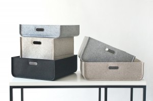 Classic Open-Top Felt Storage , perfect for both office and bedroom organization.